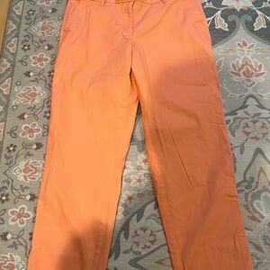 Talbots Women's relaxed chinos in a bright coral color